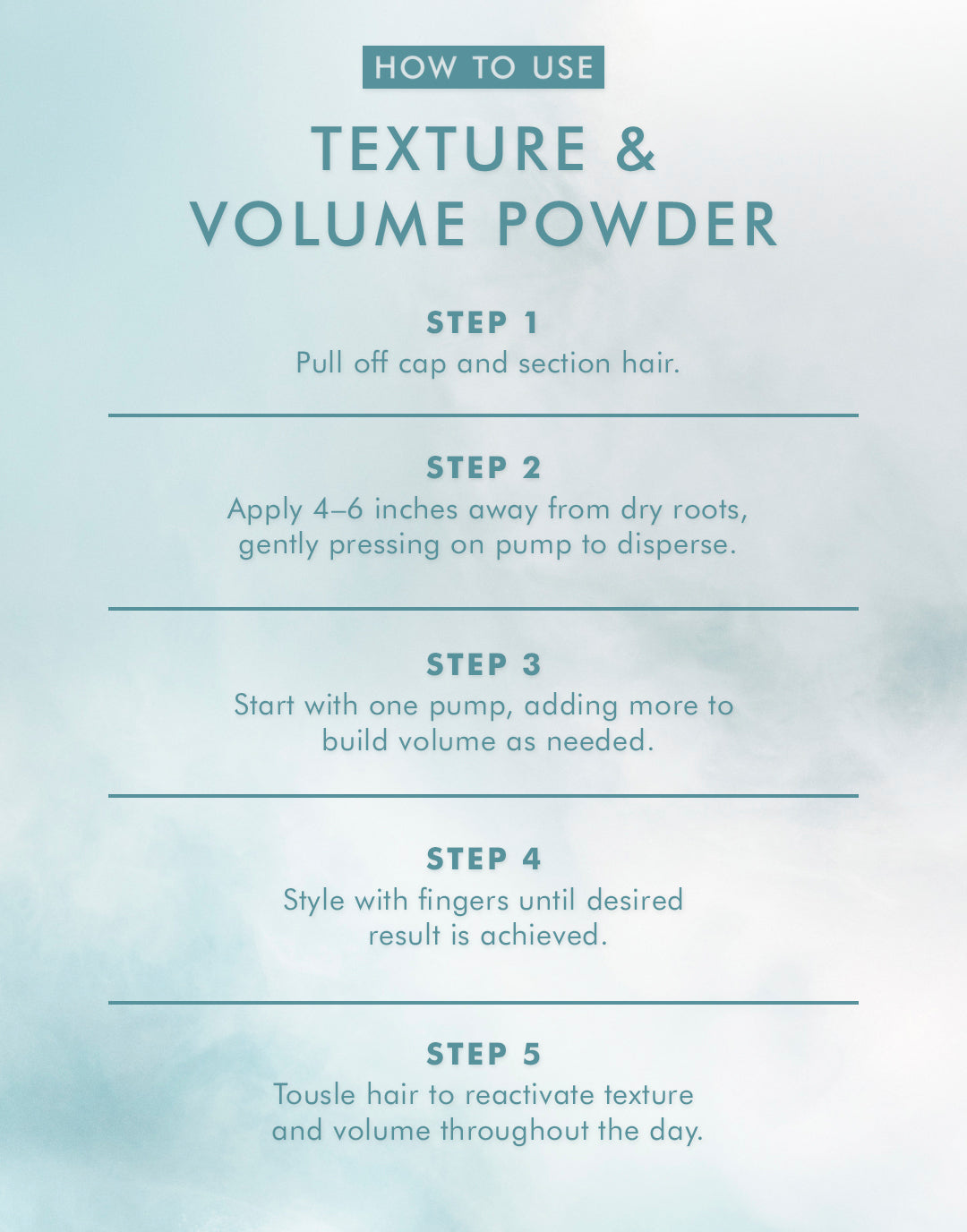 Poudre Texture et Volume pour cheveux
